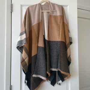 gap plaid poncho *NWOT*